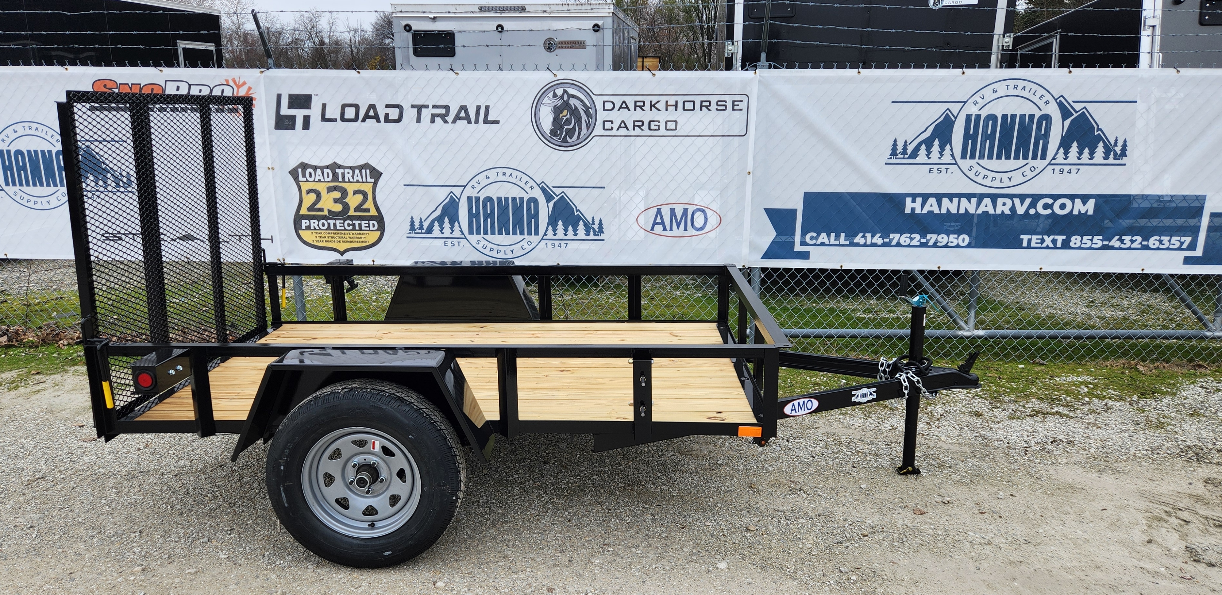 AMO 5 X 8 Steel Utility Trailer with Ramp Gate & 12in High Side Rails